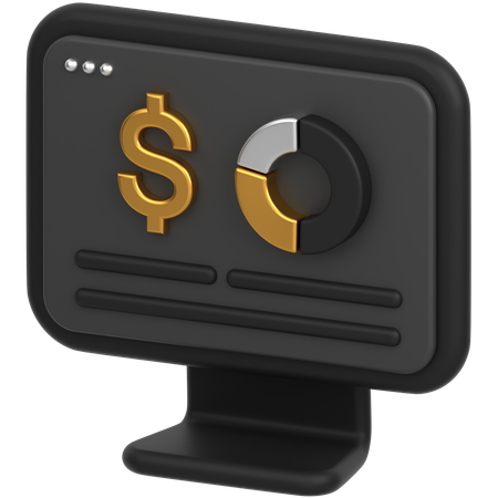 Monitor Dollar  3D Icon