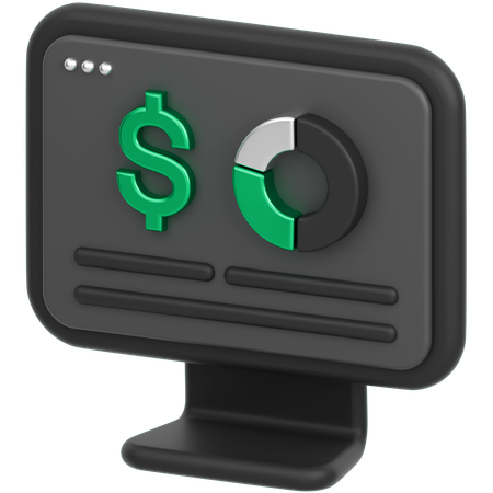 Monitor Dollar  3D Icon