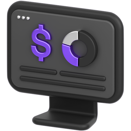 Monitor Dollar  3D Icon