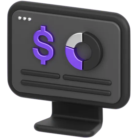 Monitor Dollar  3D Icon