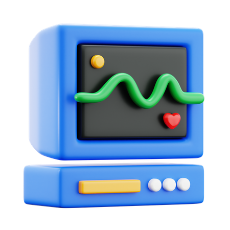 Monitor de ecg  3D Icon