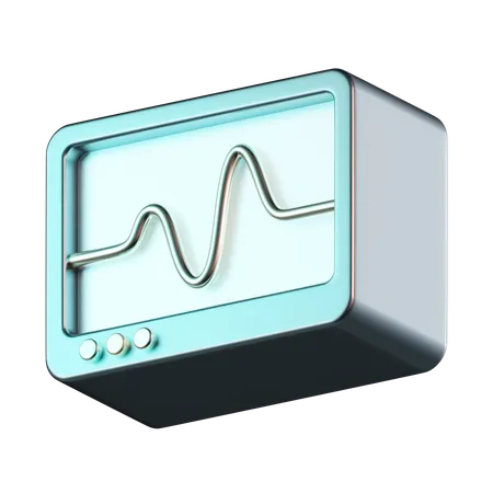 Monitor de ecg  3D Icon