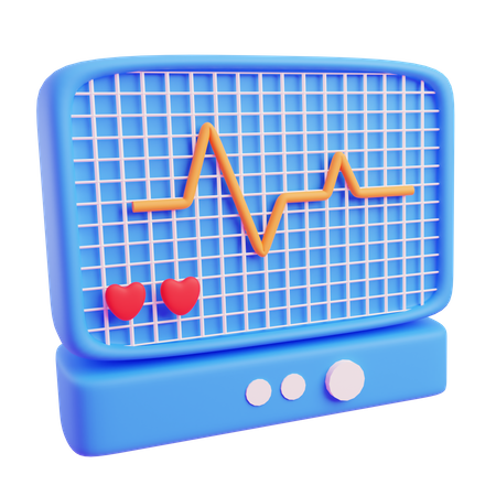 Monitor de ecg  3D Icon