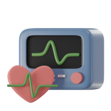 Monitor de ecg  3D Icon