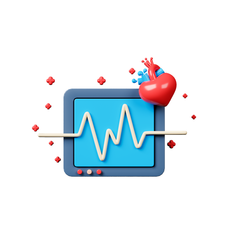 Monitor de eletrocardiograma  3D Icon