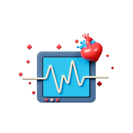 Monitor de electrocardiograma  3D Icon