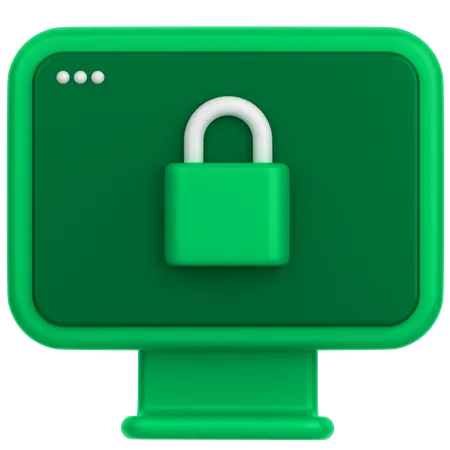 Monitor Lock  3D Icon