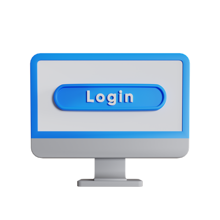 Monitor Login  3D Icon