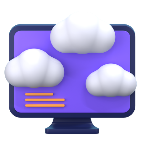 Monitor de nube  3D Icon