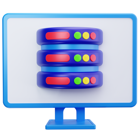 Monitor Server  3D Icon