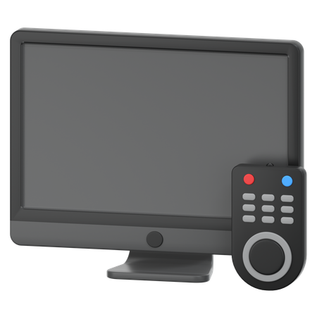 Monitor y control remoto  3D Icon