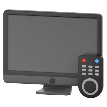 Monitor y control remoto  3D Icon