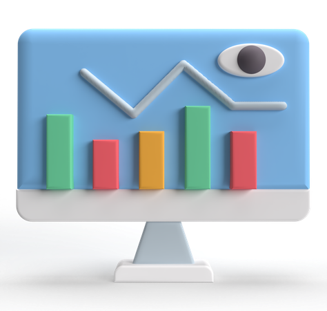 Monitoramento de gráfico de barras  3D Icon