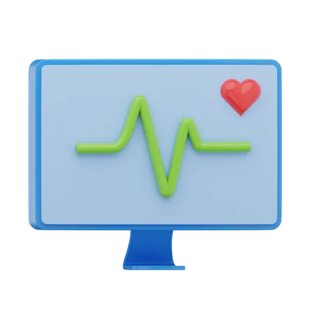 Monitoramento de saúde on-line  3D Icon