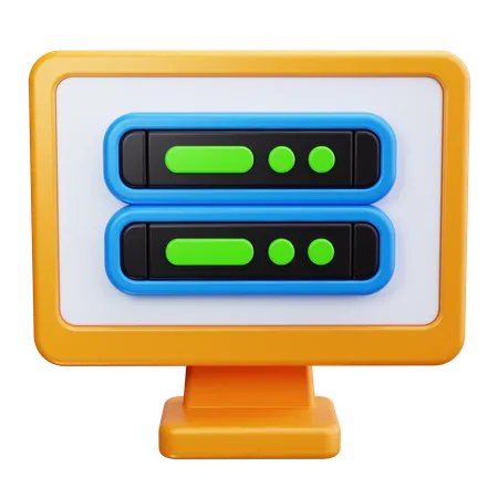 Monitoramento de servidor  3D Icon