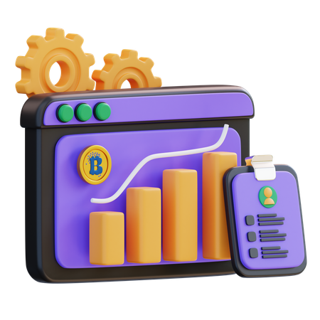 Monitoramento e relatório de criptomoeda  3D Icon