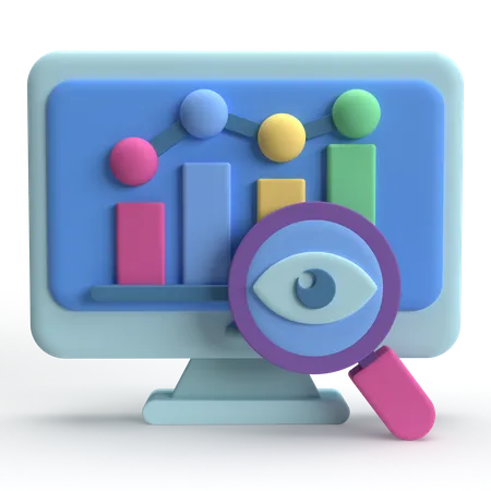 Monitoramento web  3D Icon