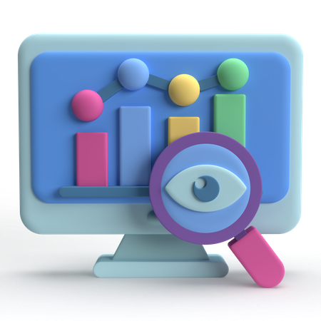 Monitoramento web  3D Icon