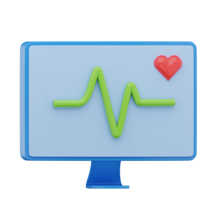 Monitoreo de salud en línea  3D Icon