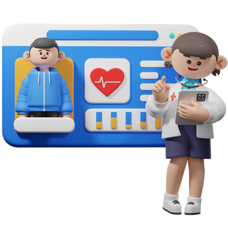 Monitoreo de salud remoto  3D Illustration