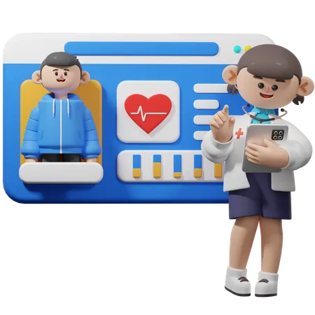 Monitoreo de salud remoto  3D Illustration