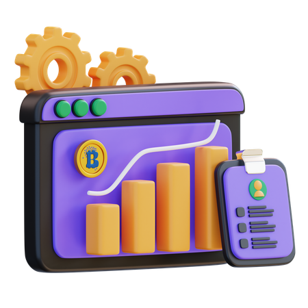 Monitoring And Report Cryptocurrency  3D Icon