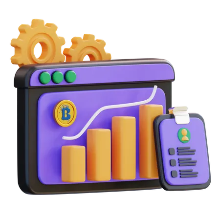 Monitoring And Report Cryptocurrency  3D Icon