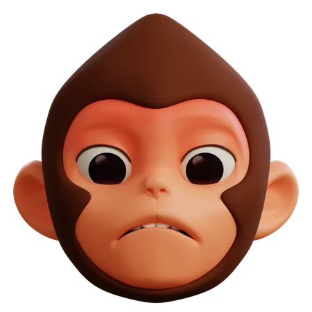 Monkey Anxious  3D Icon