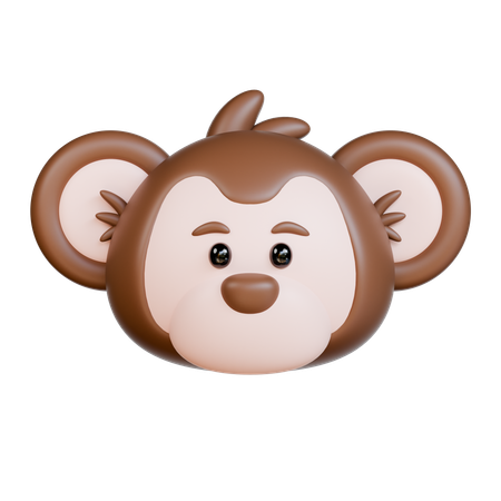 Monkey Head  3D Icon