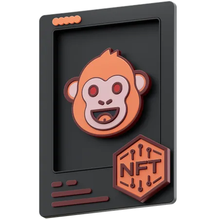 Monkey NFT  3D Icon