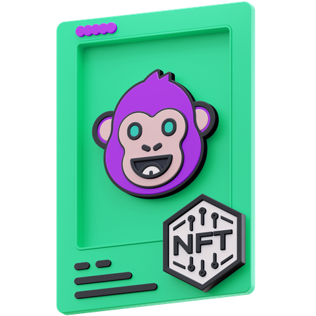 Monkey NFT  3D Illustration