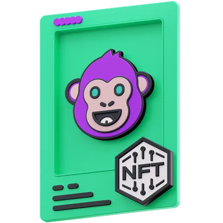 Monkey NFT  3D Illustration