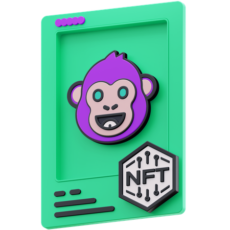Monkey NFT 3D Illustration