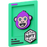 3d monkey nft logo