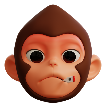 Monkey Sick  3D Icon