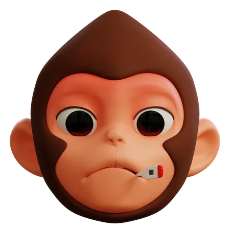Monkey Sick  3D Icon