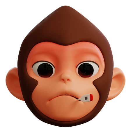 Monkey Sick  3D Icon