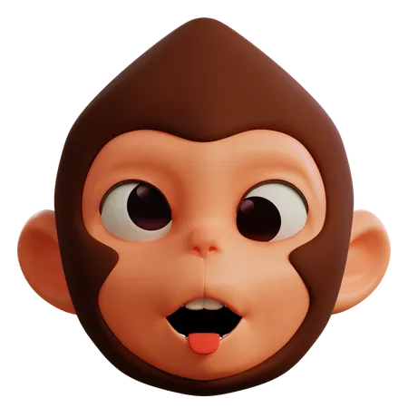 Monkey Ugly Face  3D Icon