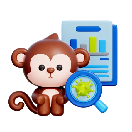 원숭이 바이러스 분석  3D Icon