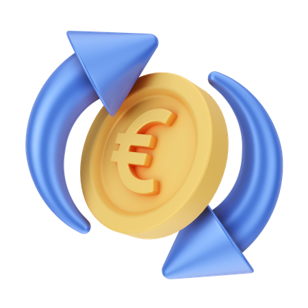 Argent d'échange d'euro  3D Illustration