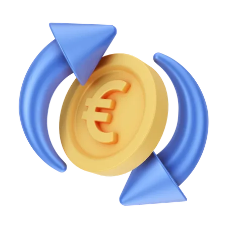 Argent d'échange d'euro  3D Illustration