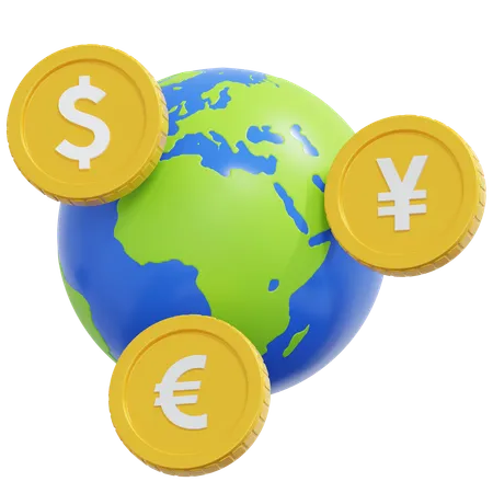 Monnaie mondiale  3D Icon