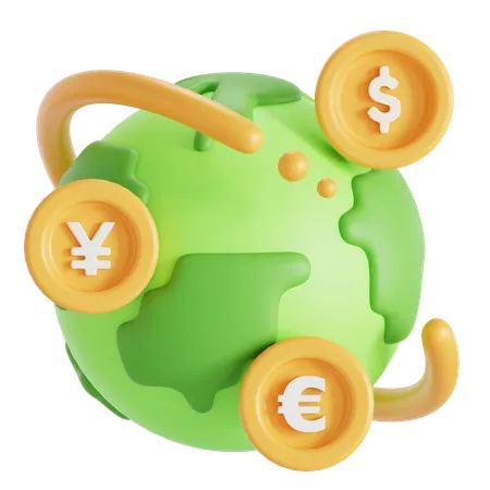 Monnaie mondiale  3D Icon