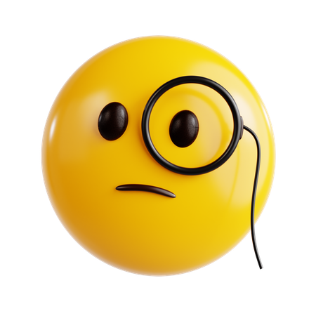 Monocle Emoji  3D Icon