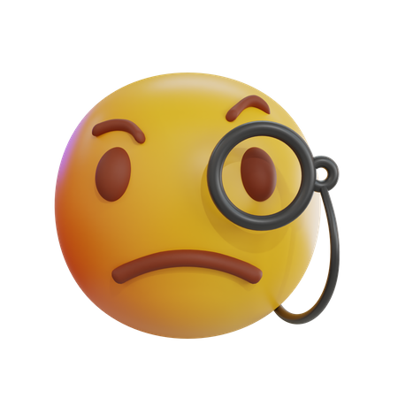 Monocle Emoji 3D Icon