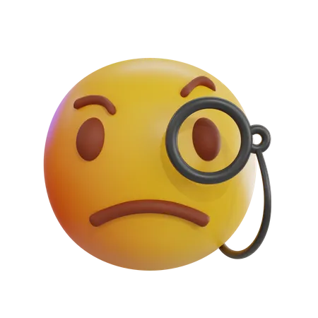 Monocle Emoji 3D Icon