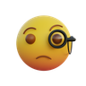 monocle emoticon emoji 3d