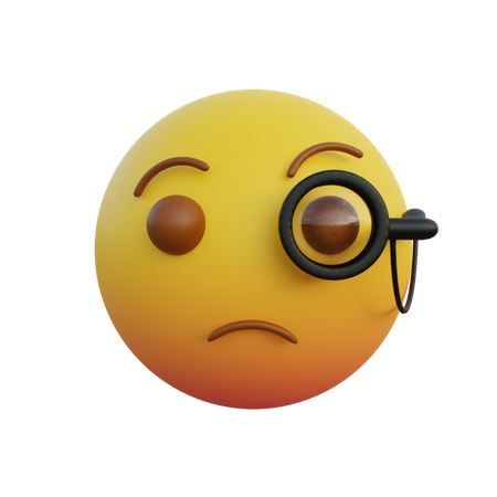 Émoticône monocle comme détective  3D Emoji