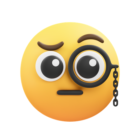 Emoji de rosto de monóculo  3D Icon