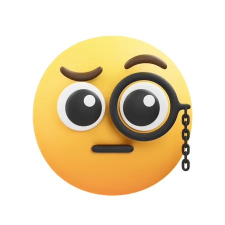 Emoji de rosto de monóculo  3D Icon